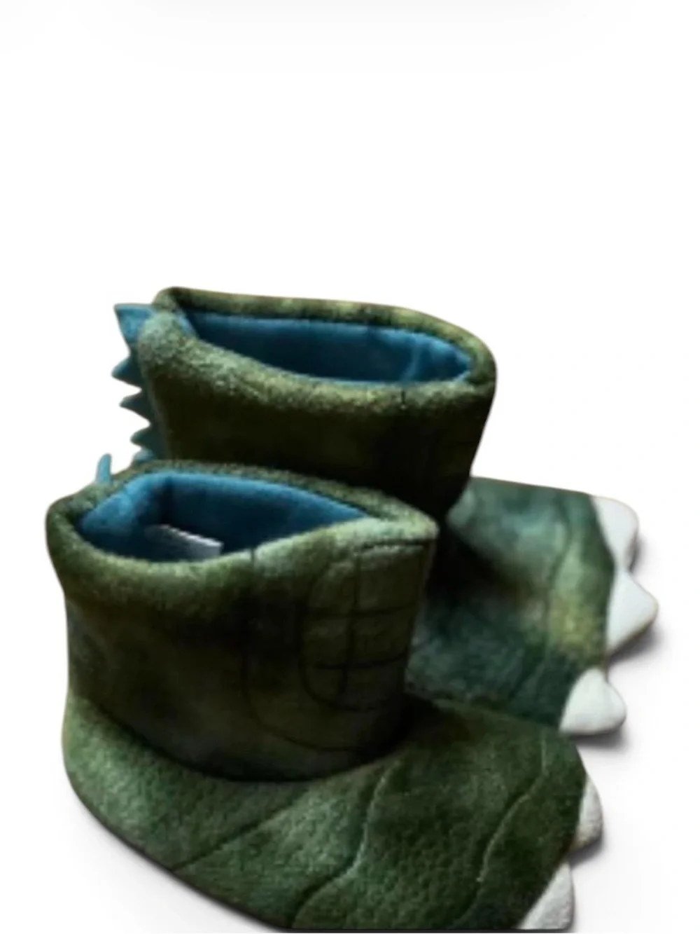 Cat & Jack Toddler Boys Green Dinosaur Claw Feet Slipper Boots Size 12-24 Months